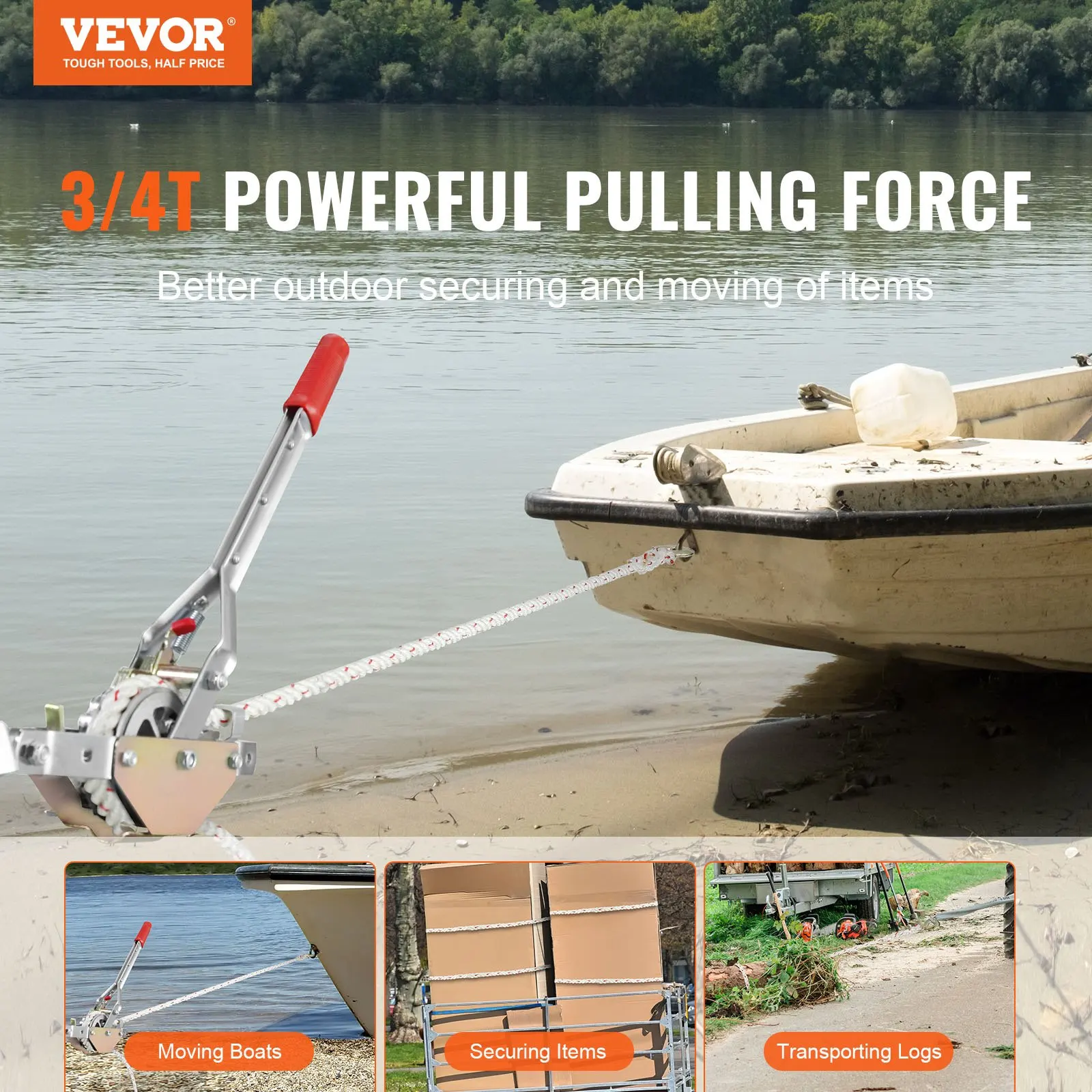 

Rope Puller, Pulling Capacity, 2 Hook, Come Along Winch, Heavy Duty Ratchet Power Puller Tool For Moving Boats, Securing Items,