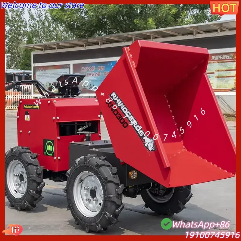 2026Hot Rhinoceros XND300 New Electric Small Dumper China Mini 1 Ton Mini Dumper Price Trucks Electric Tracked Barrow Carrier