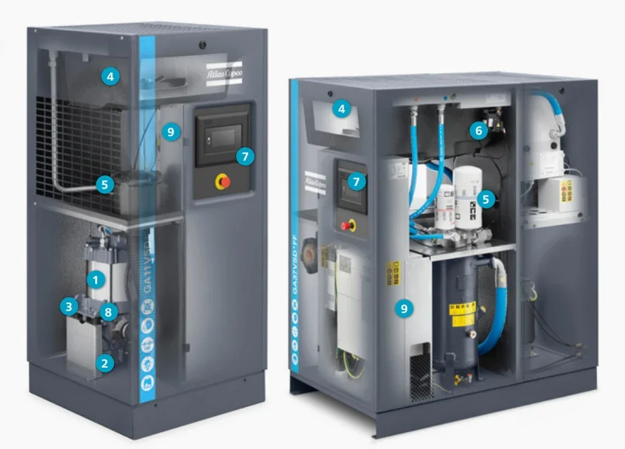 factory price high precision silent air compressor with tank