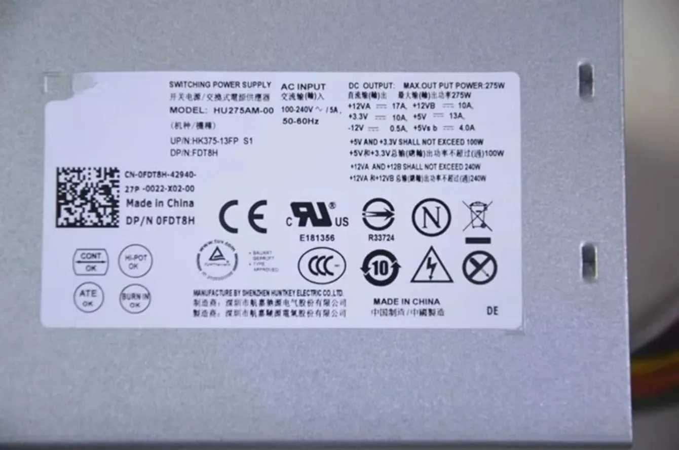 For Dell Desktop Power Supply H275AM-00 L275AM-00 F275EM-00 AC275AM-00100% Tested
