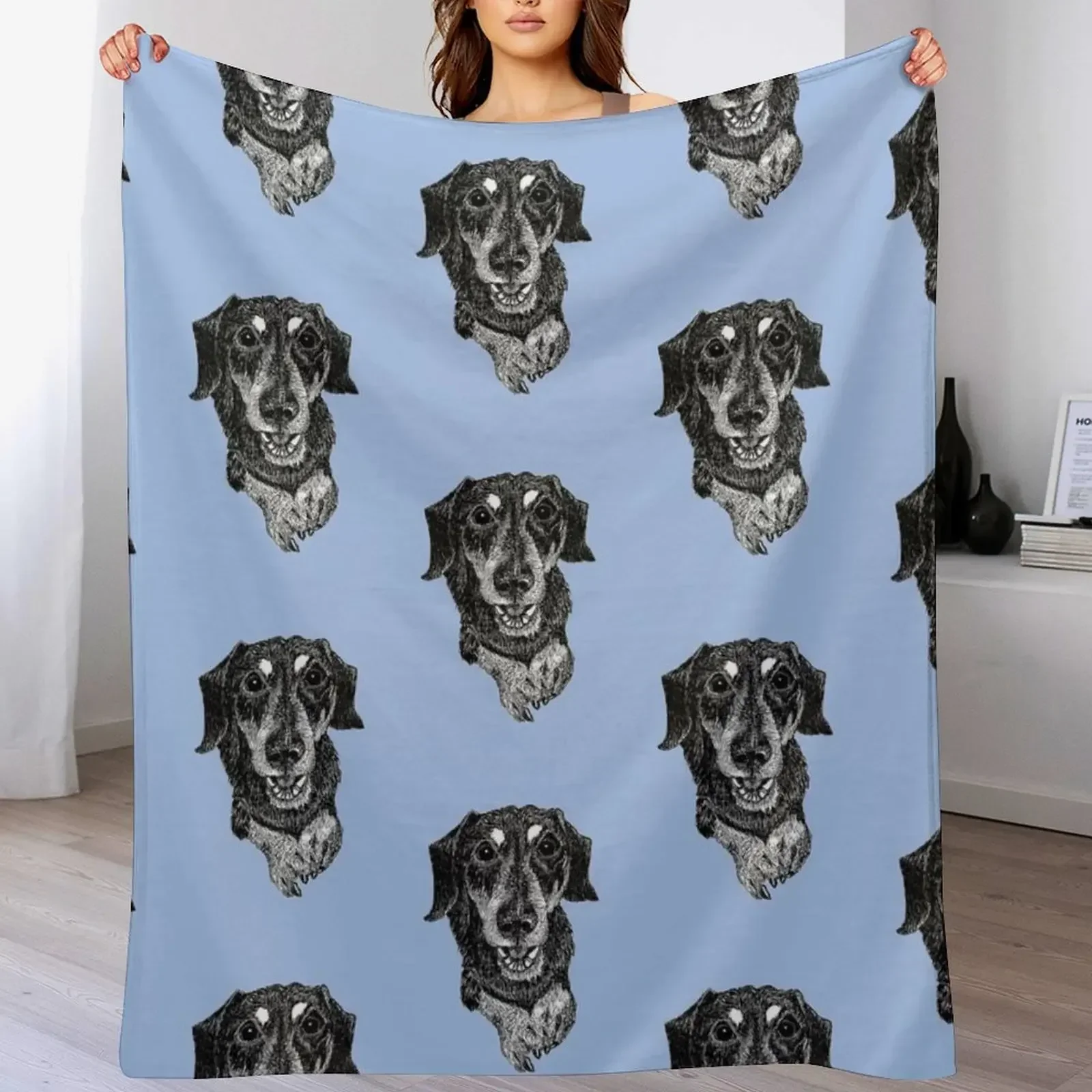 Rosie the Dachshund Throw Blanket Single Designers Blankets