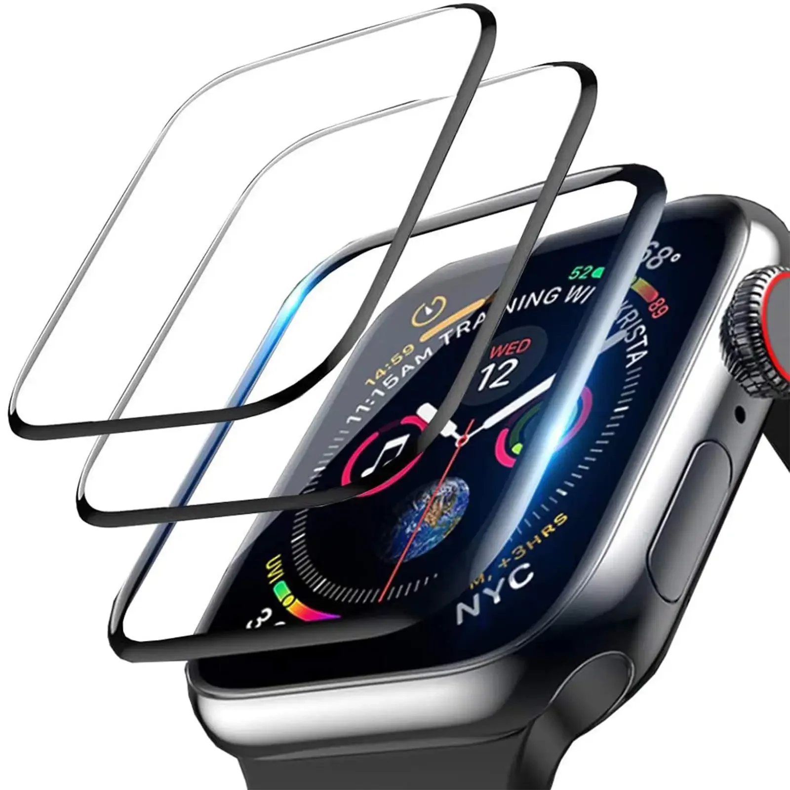 Szkło hartowane 3D do paska Apple Watch 41 mm 45 mm 42/38 mm Folia ochronna na ekran Akcesoria iwatch Series 7 6 5 4 3 Se 40 mm 44 mm