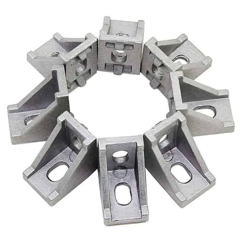 Aluminum Extrusion Corner Brackets for 2020 Series T Slot Profiles For 6mm Slot with M5x10mm Carbon Steel Fasteners