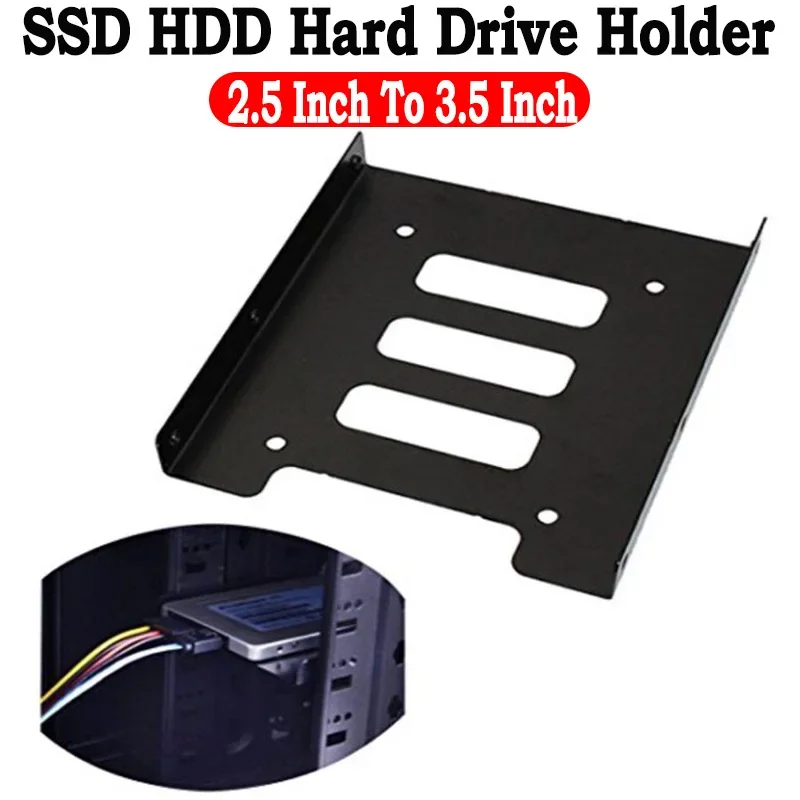 2.5 in to 3.5 in SSD HDD Holder Metal Mounting Adapter Bracket Computer Case Dock Hard Disk Drive for PC Hard Drive Enclosure