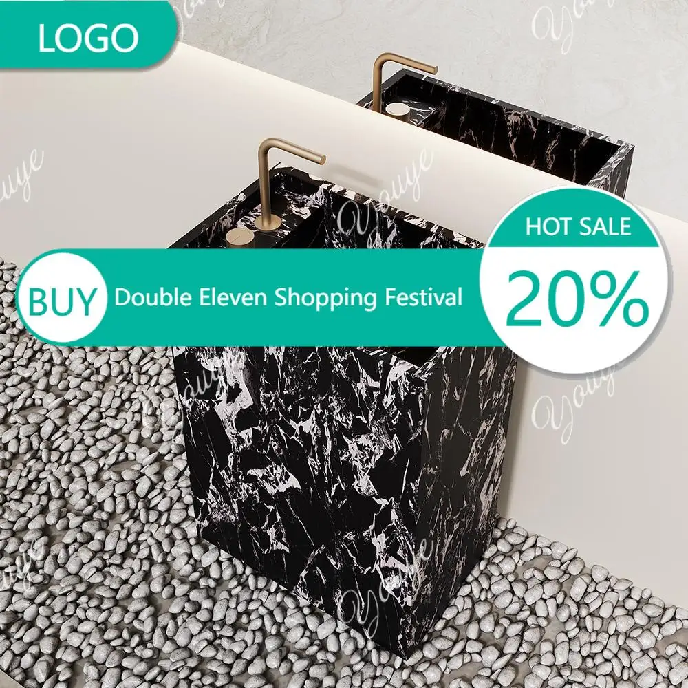 

French Vintage Bulgari White Pedestal Basin for Outdoor, Balcony, Villa & Resort Bathroom Sink - Freestanding Ceramic Washbasin