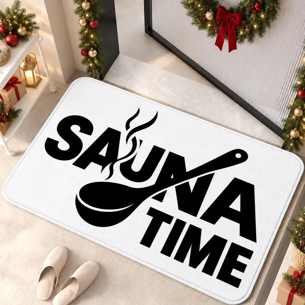 Sauna Wellness Ritual Floor Mat Premium Flannel Bath Mat Anti-slip Cloud Feel Rug Durable Machine Washable Floor Carpet
