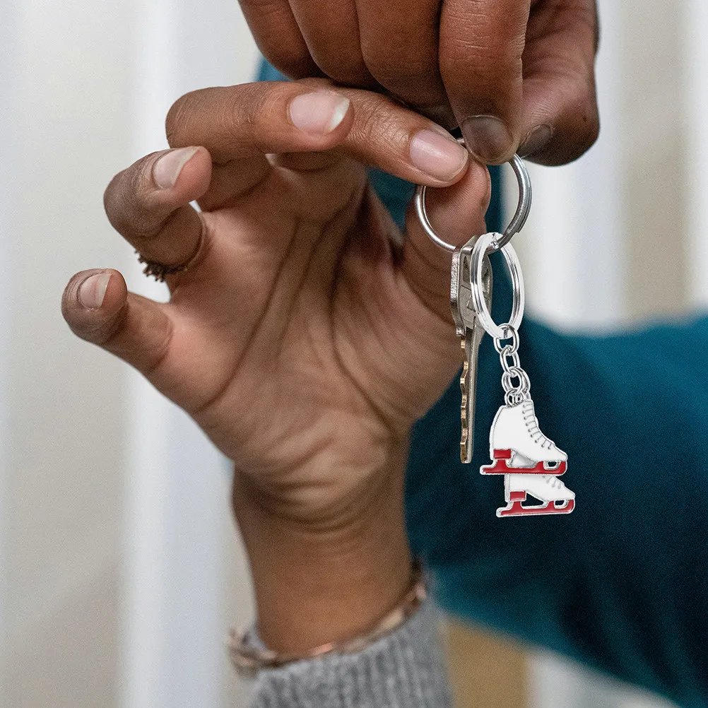 

Набор из 3 брелоков для ключей в виде коньков, модные подвески для обуви, прочные металлические кольца для ключей, аксессуары для женских сумок