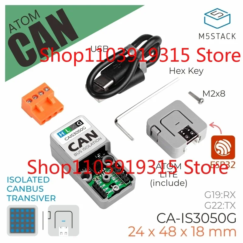 

Блок связи шины M5Stack ATOM CAN CA-IS3050G с изоляцией и защитой от помех повреждения