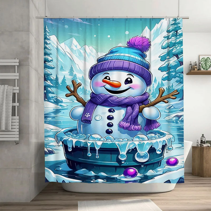 

Tuniu Химерный Снеговик Пузырьковая занавеска для душа для ванной Симпатичный зимний праздничный декор Набор для ванной комнаты