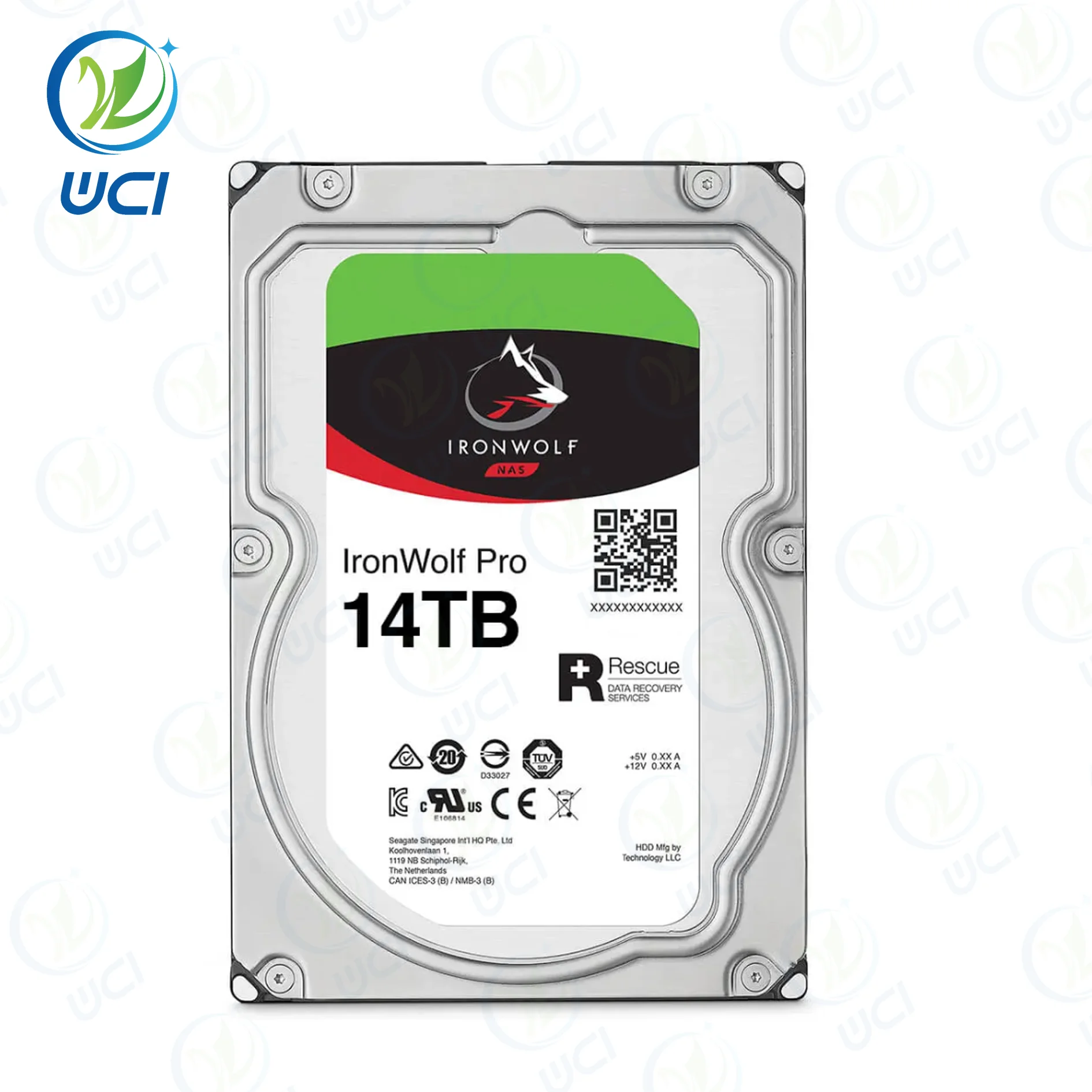 محرك الأقراص الصلبة Sea Gate 14TB Iron Wolf Pro 3.5 SATA NAS عالي السرعة لسطح المكتب ونموذج تخزين خادم NAS ST14000NT001/NE0018