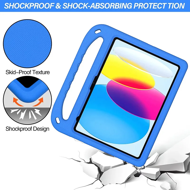 For iPad Mini 1 2 3 4 5 6 iPad 2 3 4 5 6 7 8 9 10th Gen Air Air2 Air3 10.5 Air4 Air5 Pro 11 10.2 Kids Safe Eva Shockproof Case