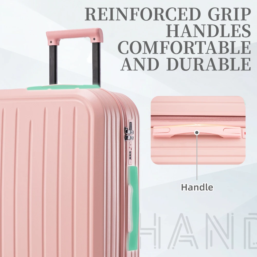 20"/24"/28" 3 szt./zestaw z ABS 360 °   Walizka kabinowa Spinner Wheel z uchwytem na kubek i portem USB