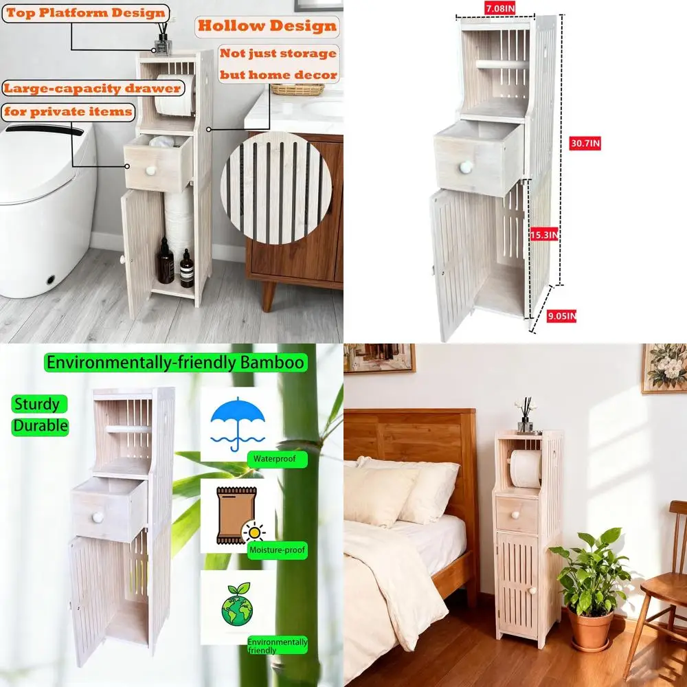 

Напольный держатель для туалетной бумаги с выдвижным ящиком и полкой, тонкий винтажный белый шкафчик для небольших помещений