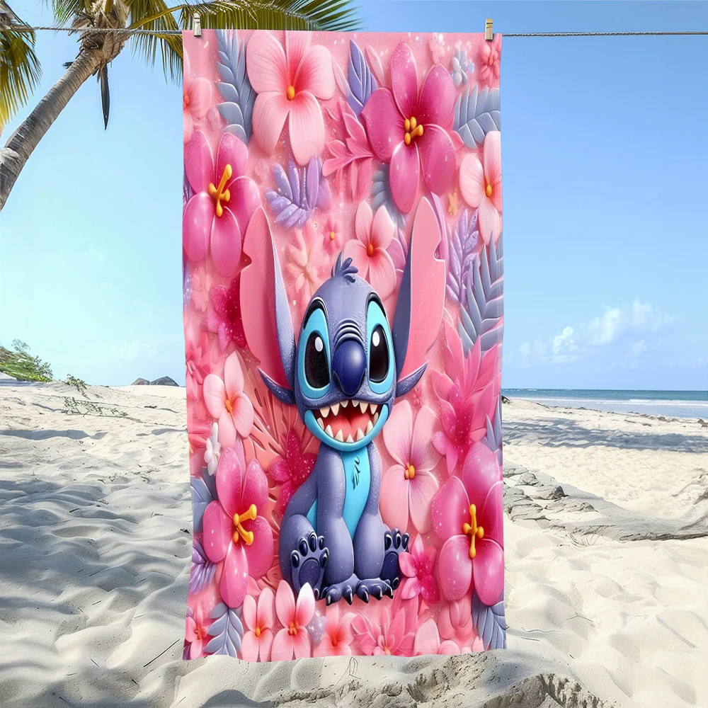 

Lilo & Stitch Floral Beach Towel: Your Ultimate Summer Beach Essential! Suitable for towels,bath towels