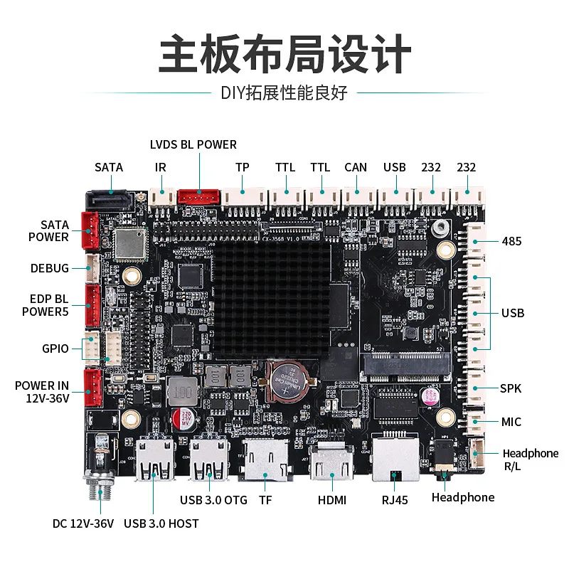 Industrial main board Android RK3568/3588/3399 industrial computer automation machinery express cabinet development board