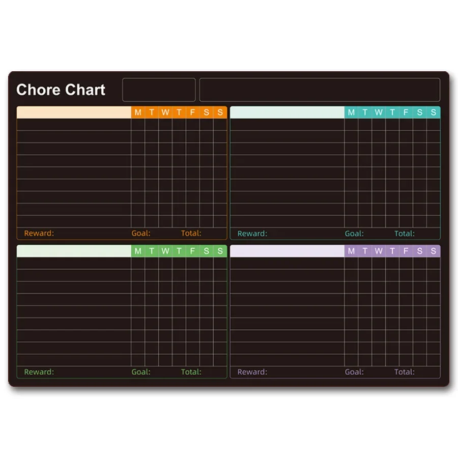Черный магнитный стол для планирования доски объявлений, съемная стираемая магнитная наклейка на холодильник на черном фоне