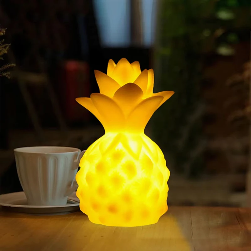 4 Color Night Lamp  Lights Cartoon Pineapple Fruit Night Light Neon Room Decor Portable Table Bedside Lamps Gift Children Bakugo