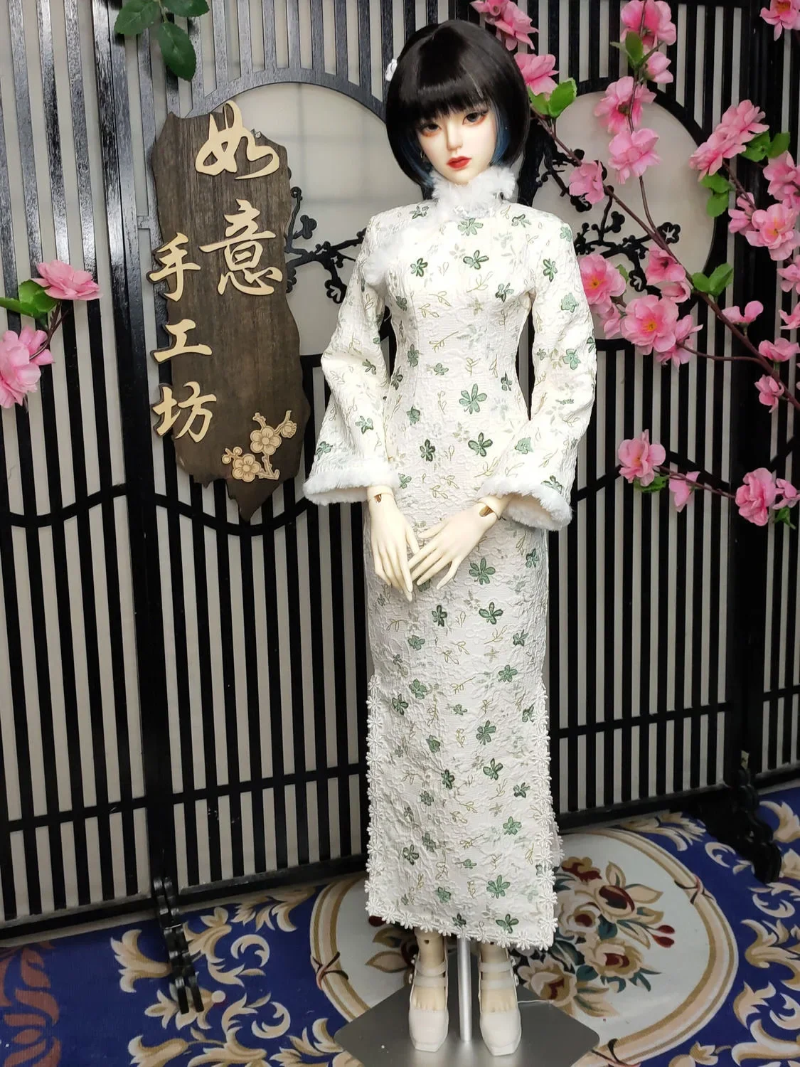 Moda Debisheng Yeluoli Cheongsam, 1/3 BJD AS60 Boneca Roupas Vestido 1 Peça