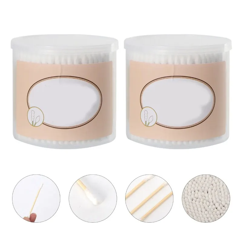 600Pcs Double Head Cotton Swabs Extra Long Gentle Ultra Absorbent Lint Free for Makeup Application Removal Touch Up Beauty Tools