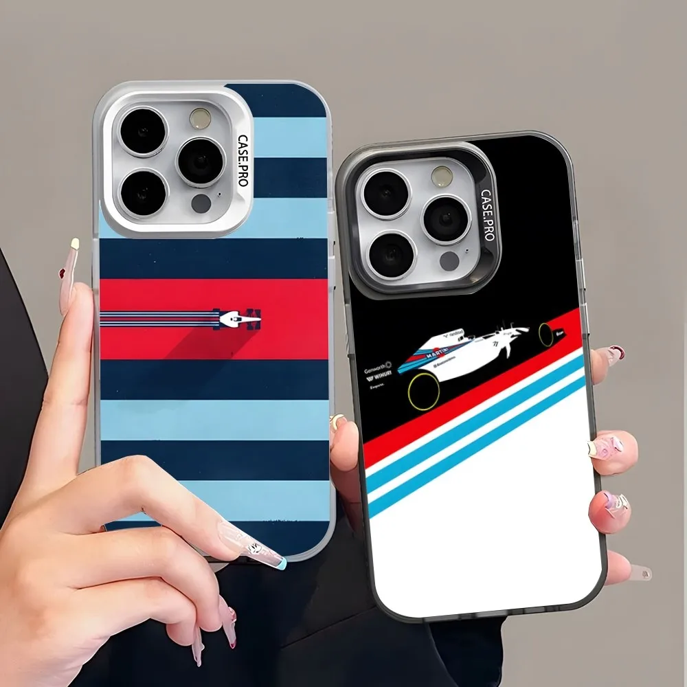 Martini Racing Horizontal Stripe Phone Case Trendy Brand Colored Silver Trendy Phone Case For IPhone 15 14 13 12 Pro Max 11 2023