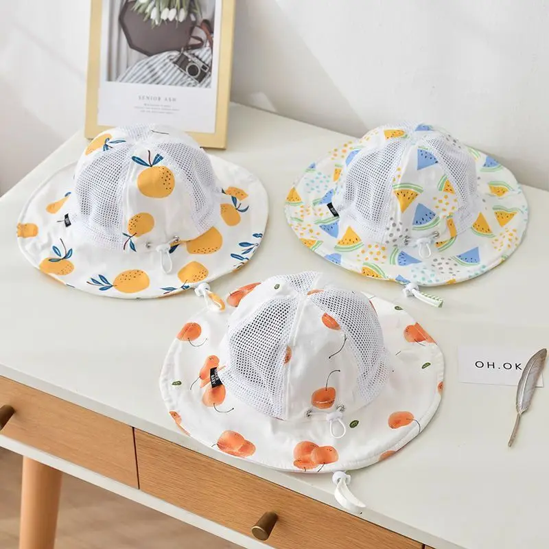 Children Sun Hat Summer Thin Mesh Fisherman Hat Cartoon Frui