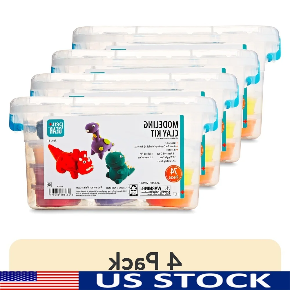 

Набор из 74-х предметов для лепки из глины с инструментами для лепки разных цветов, чехол для хранения скалка, развлечения для всей семьи