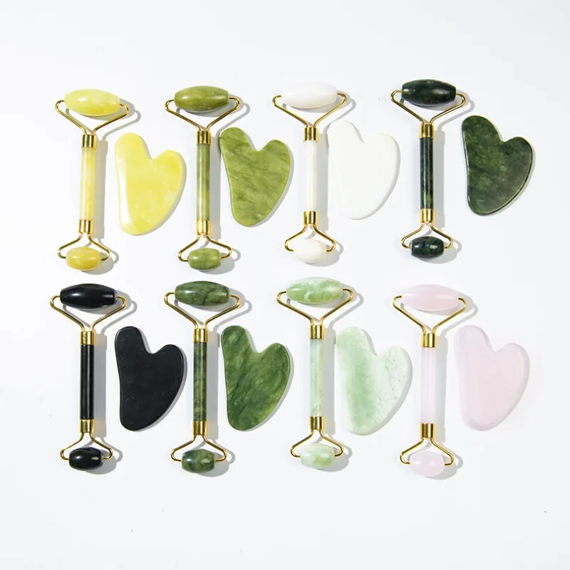 الطبيعية اليشم الأسطوانة الوجه غوا شا الحجر الطبيعي الجسم الرقبة مدلك نقطة الوخز العناية بالعين سبا أدوات مساج الوجه ثبات رفع