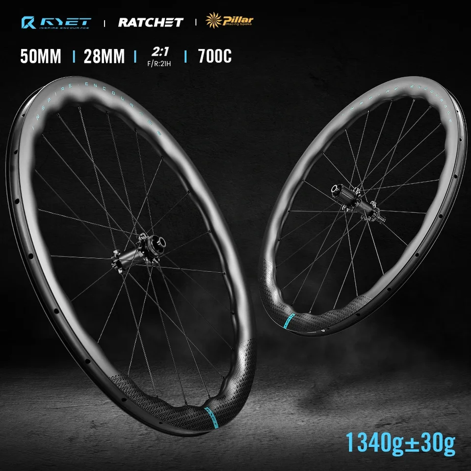 カーボンディスクホイールTHE RYET 50 RYET Road Carbon Wheels 50mm Sinusoidal Bicycle Rimsets 22mm
