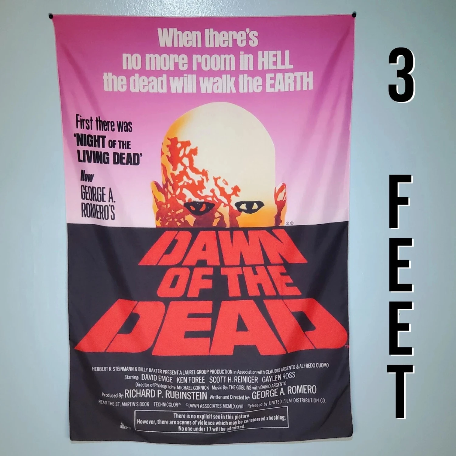 Dawn of the Dead foot tapestry zombie 70s horror movie wall flag  Zombies