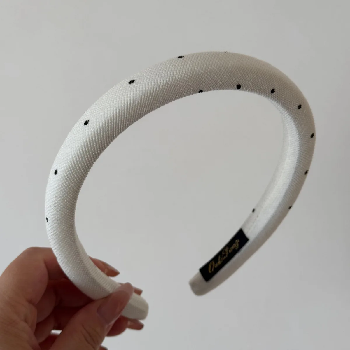 Headband Korean Style Polka Dot Sponge High Crown Non Slip Face Washing Secure Fit Daily Office Travel Women Hair Accessory