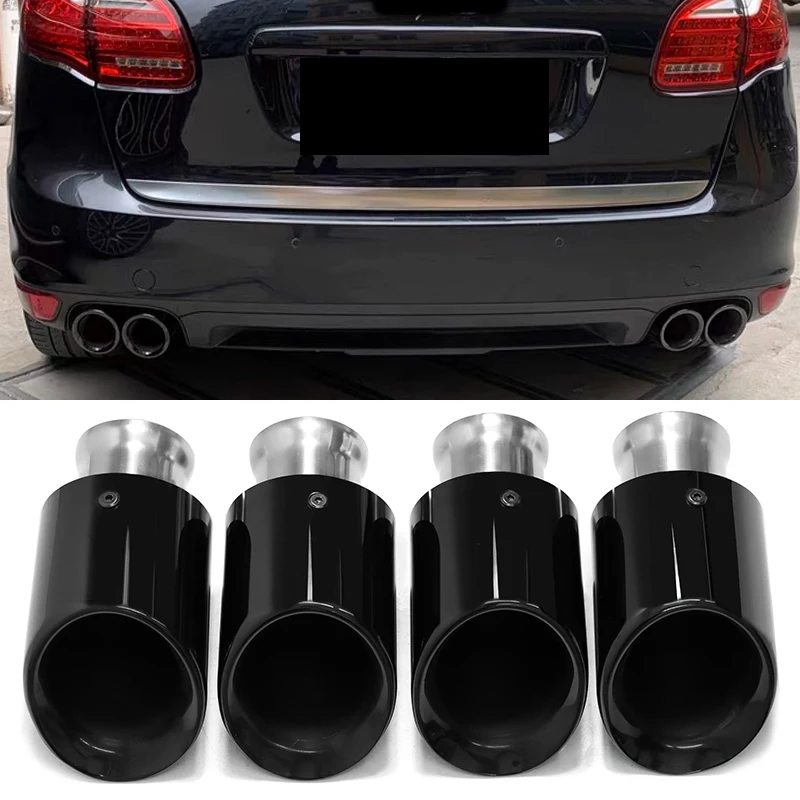 4 teile/los Quad Auto Auspuff Spitze Für Porsche Cayenne Turbo S 4,8 T 2011-2014 Direkt Ersatz Schalldämpfer spitze Endrohr Düse