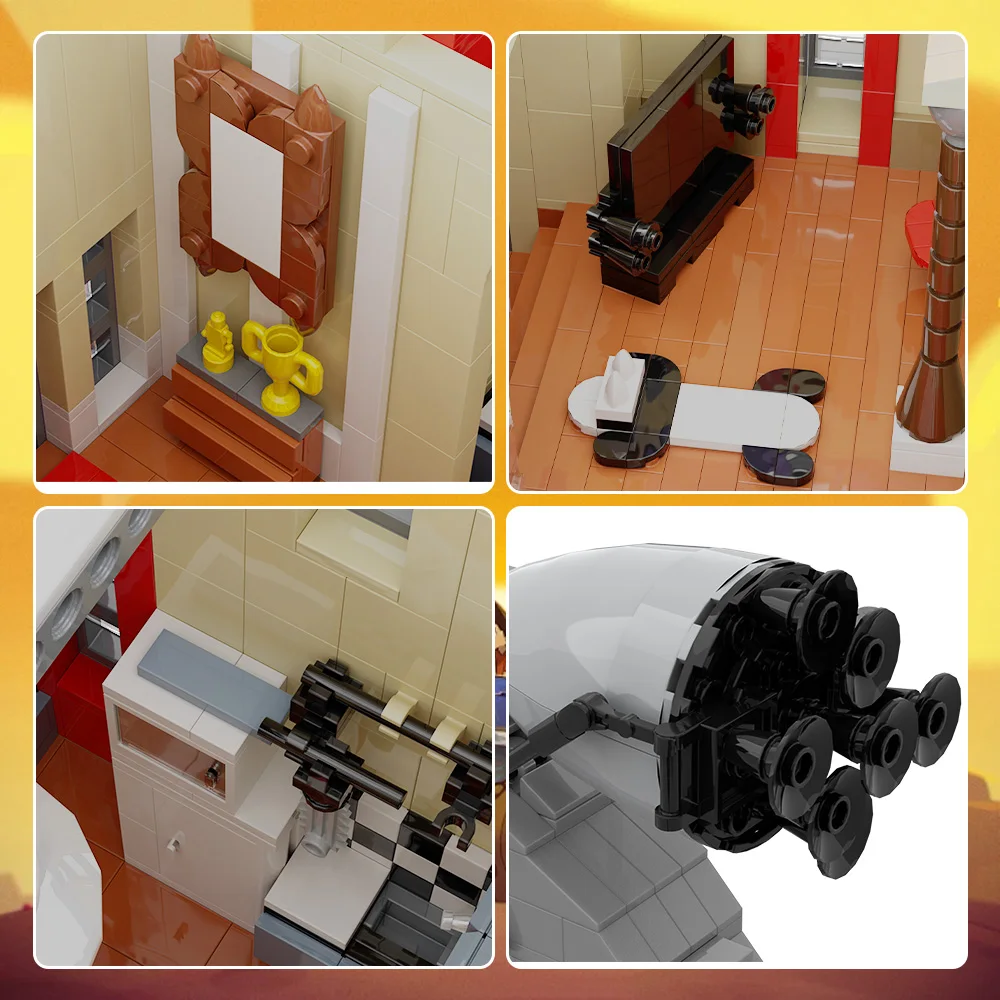 MOC Gaps Haus Modell Bausteine Despicabled Film Gru Luxus Haus Wohnung High Tech Geheimnis Labor Ziegel Spielzeug Geschenk