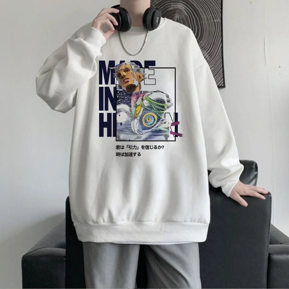 Enrico Pucci Anime Sweatshirts JoJo’s Bizarre Adventure Manga Graphic Oversized Men Pullover Tracksuit Women Top Winter Clothes