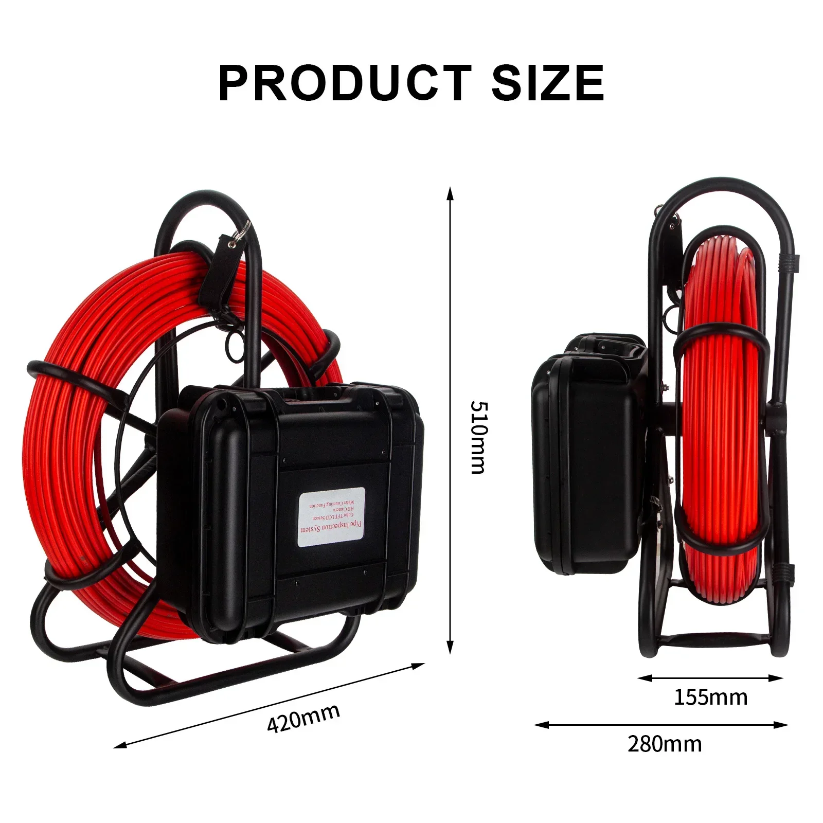 WP9600FD Professional Sewer Pipe Camera 100ft Flexible Cable & Waterproof Camera Probe Self-balancing Video recording function