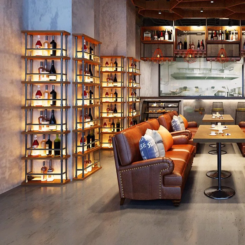 Commercial Wall Bar Cabinet Wine Rack Storage Display Bar Cabinet Wine Rack Standing Tall Botellero Vino Drinking Bar Furniture