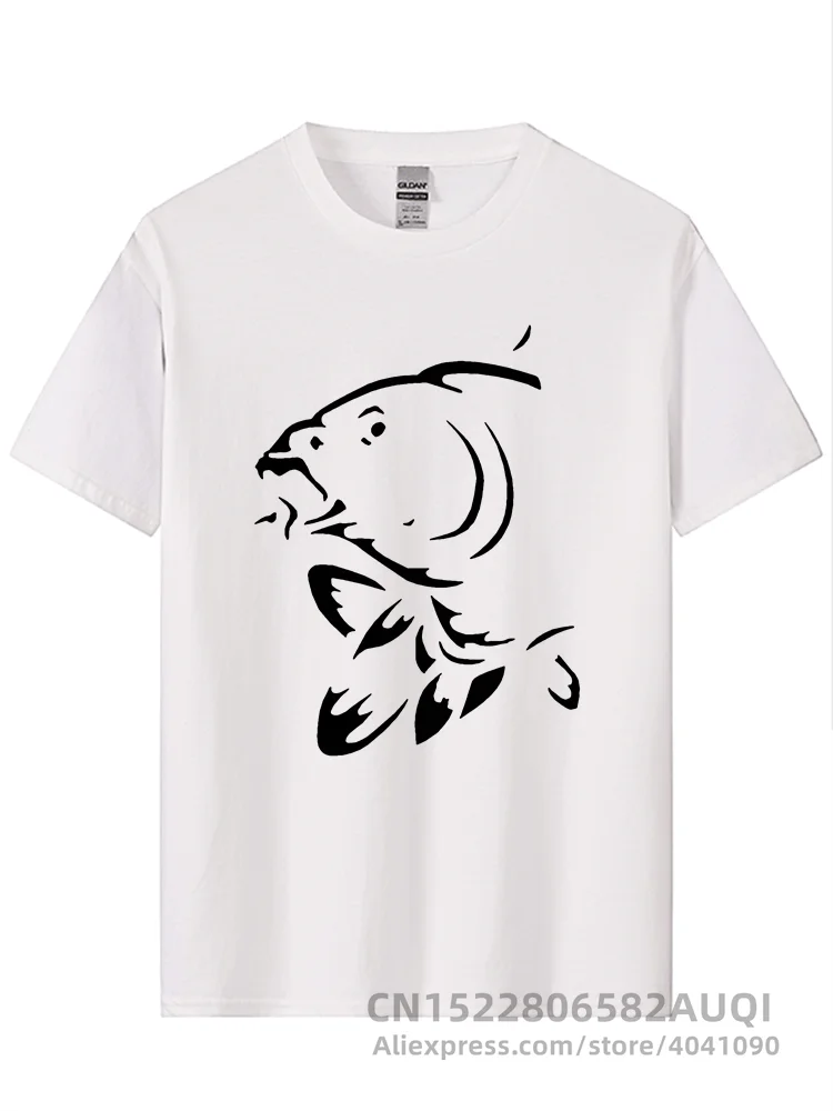 Funny Fishinger Carp Fish Fisherman Sporter T Shirts Men Summer Cotton Harajuku Short Sleeve O Neck Streetwear Black T-shirt