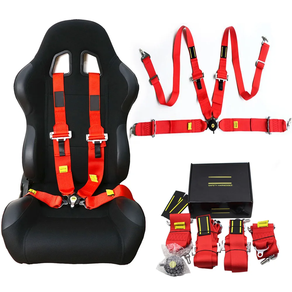 

Автомобильный 4-точечный гоночный ремень безопасности 3-дюймовый универсальный быстросъемный автомобильный ремень безопасности Нейлоновый Регулируемый спортивный ремень с логотипом OM *