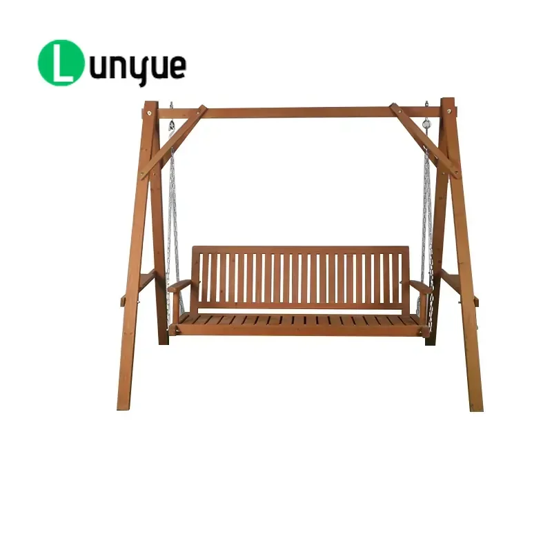 Minimalist Outdoor Furniture Chinese Fir Terrace Swing Custom Logo New Design For Garden Patio Yard Durable Wood Relaxing