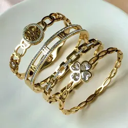 Luxury Brand Love bracciale con ciondolo in cristallo romano gioielli da donna numeri romani vuoti Color oro bracciale e bracciali in acciaio colorato