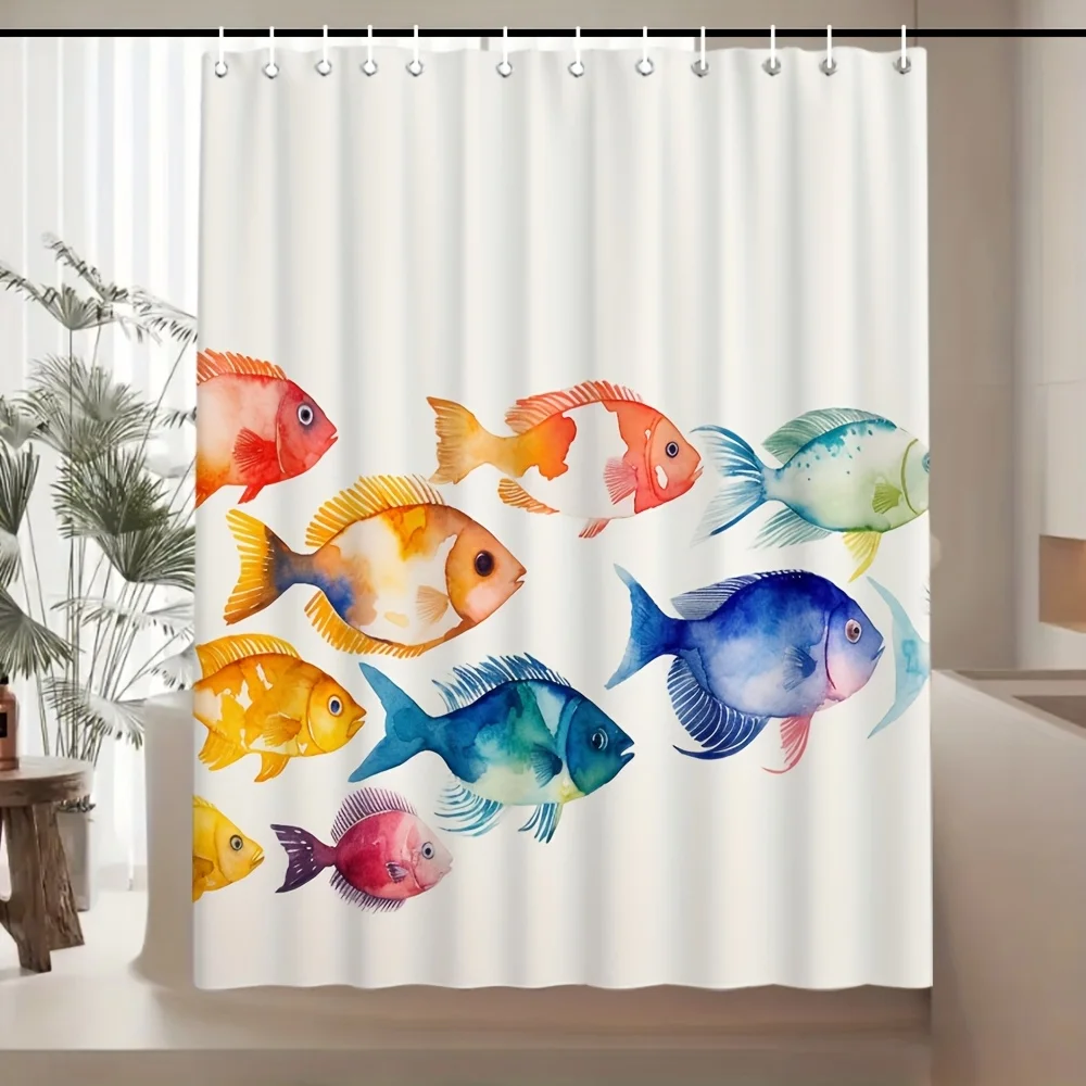 Featuring Vibrant Tropical Fish, Coral Reefs, Ocean Waves, and Underwater Scenes for Bright and Cheerful Bathroom Decor