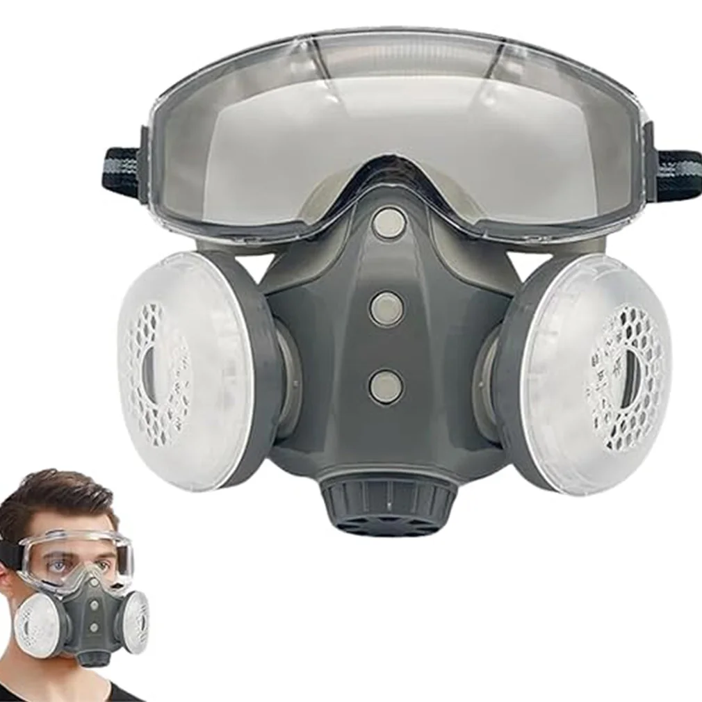Dust-Proof Integrated Respirators Mask With Goggles,Reusable Anti Dust Face Mask for Spray Painting Woodworking Dropshipping Hot