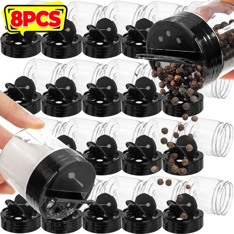 100/300ML Plastic Spice Jars with Shaker Lids Kitchen Storing Spice Powders Seasoning Box Empty Clear Herbs Containers Bottles