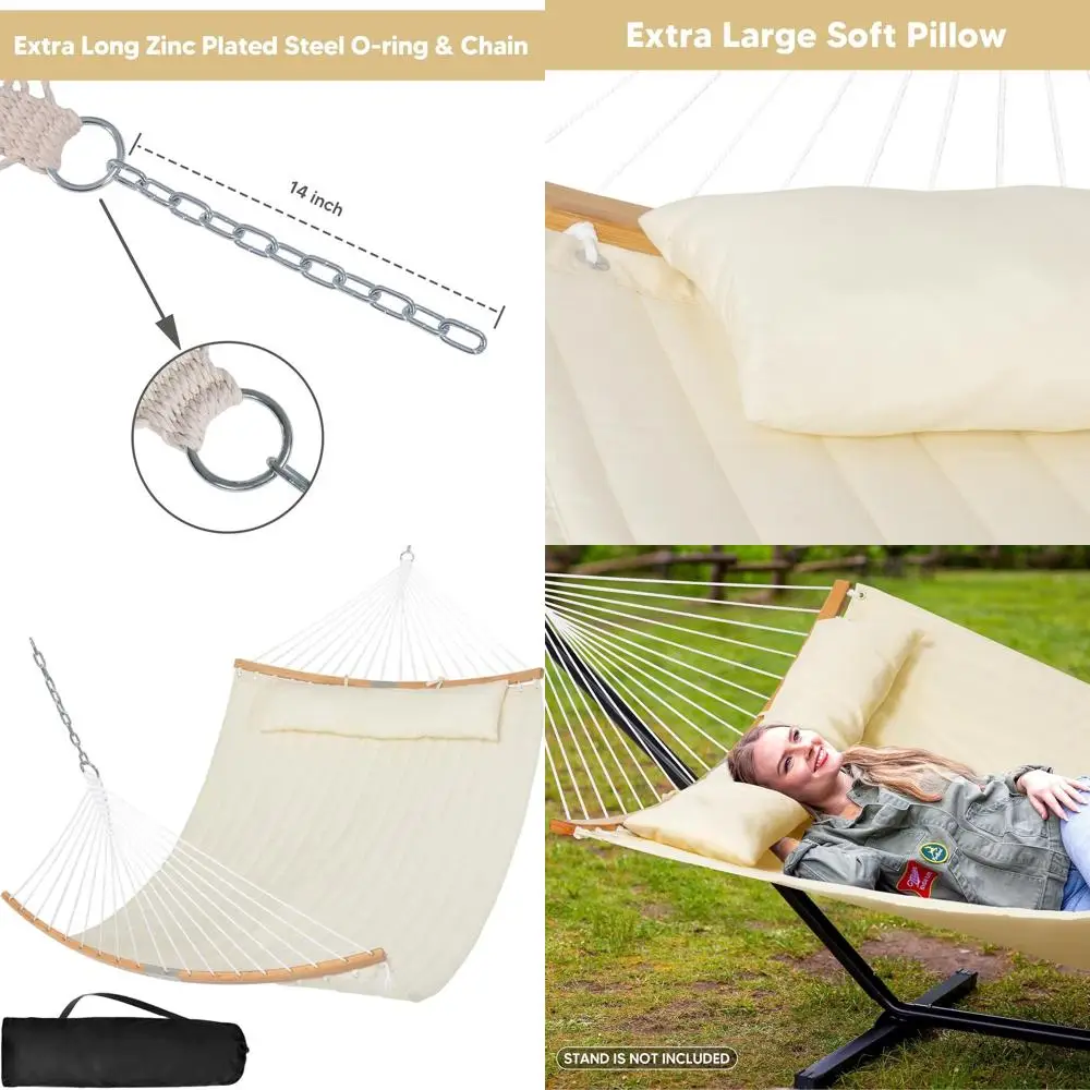 

Outdoor Hanging Tree Hammock, Large Replacement for Stand, Beige