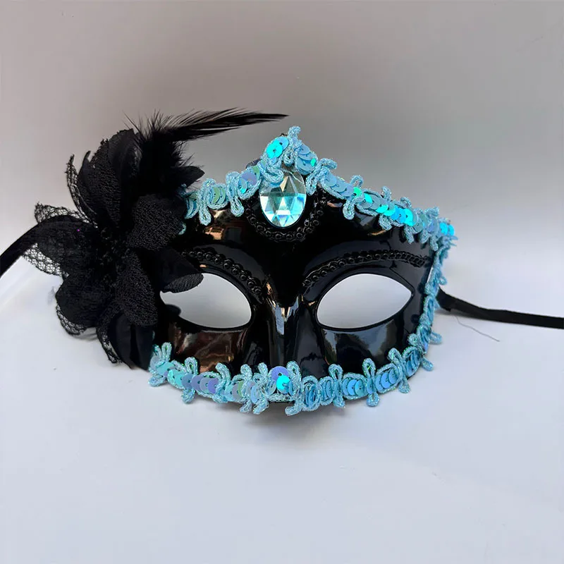 Feather Mask Baroque Flower Mask Masquerade Mask Rococo For Masquerade Ball Party Carnival