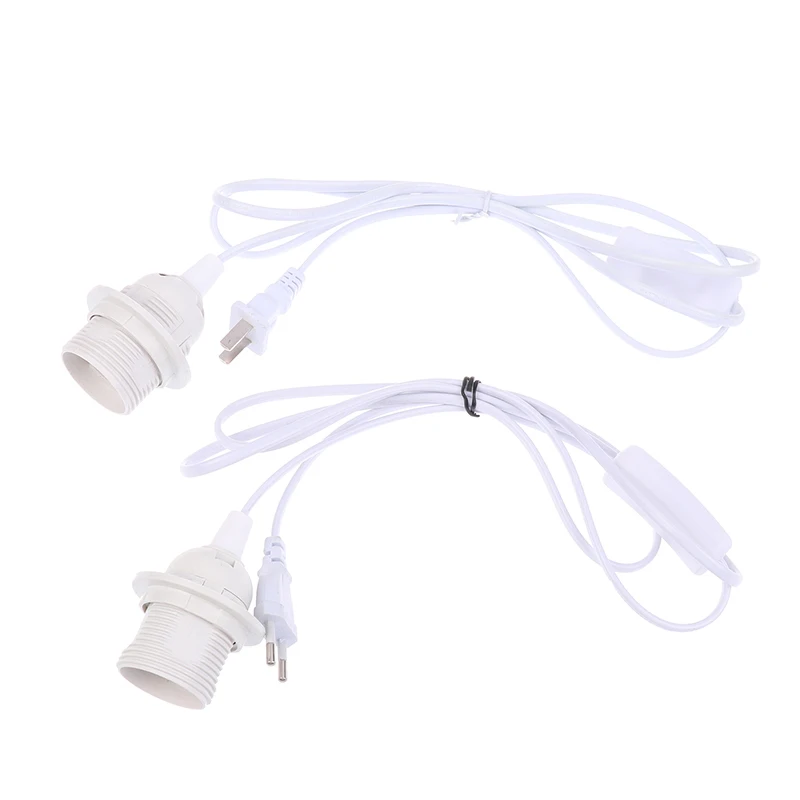 طول الخط 1.8 متر الاتحاد الأوروبي/الولايات المتحدة التوصيل 303 المقبس الحبل محول مع التبديل E27 كامل الأسنان قاعدة مصابيح حامل سلك الطاقة قلادة معلقة