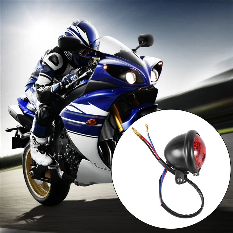 الرائدة حافة-الأحمر 12 فولت Led أسود قابل للتعديل مقهى المتسابق نمط وقف الذيل ضوء الدراجات النارية الفرامل لمبة خلفية الذيل ضوء ل المروحية Bo