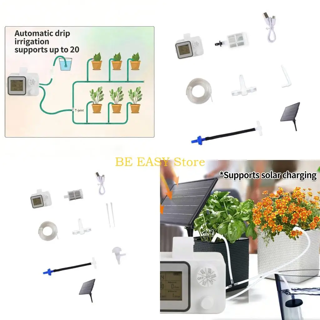 E28F Automatic Watering Device For bushes With Sun Energy And Type C Charging Port