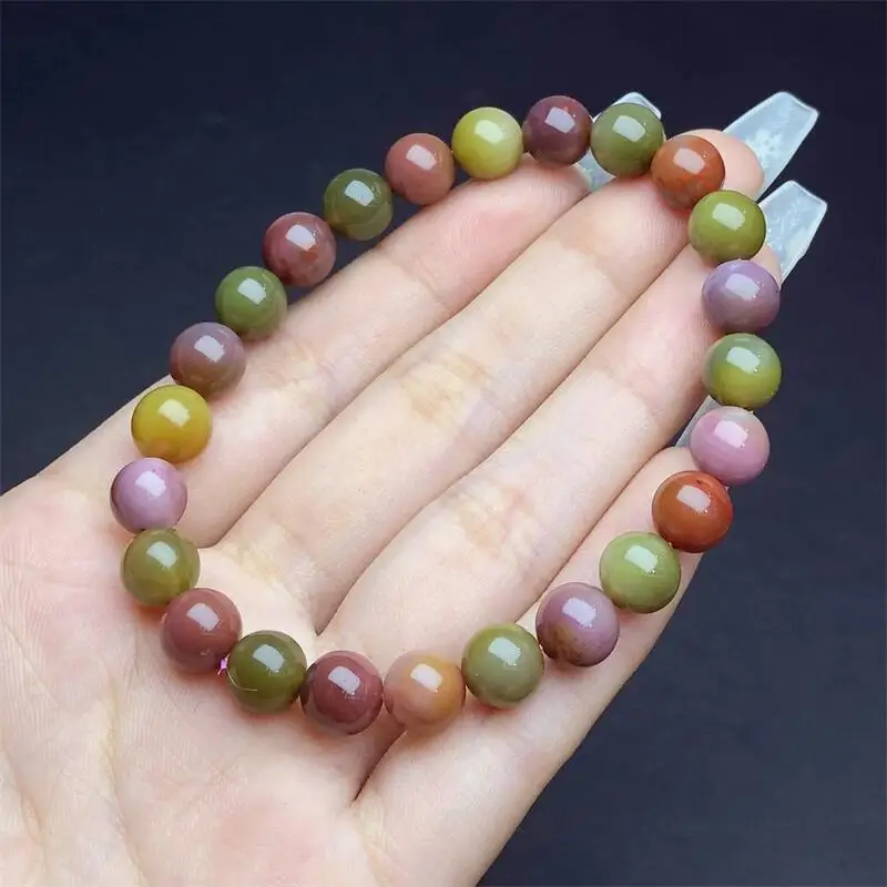 9MM Natural Yanyuan Agate Bracelet Handmade Stretch Rope Bracelet Luxury Jewelry Energy Healing Gift 1PCS