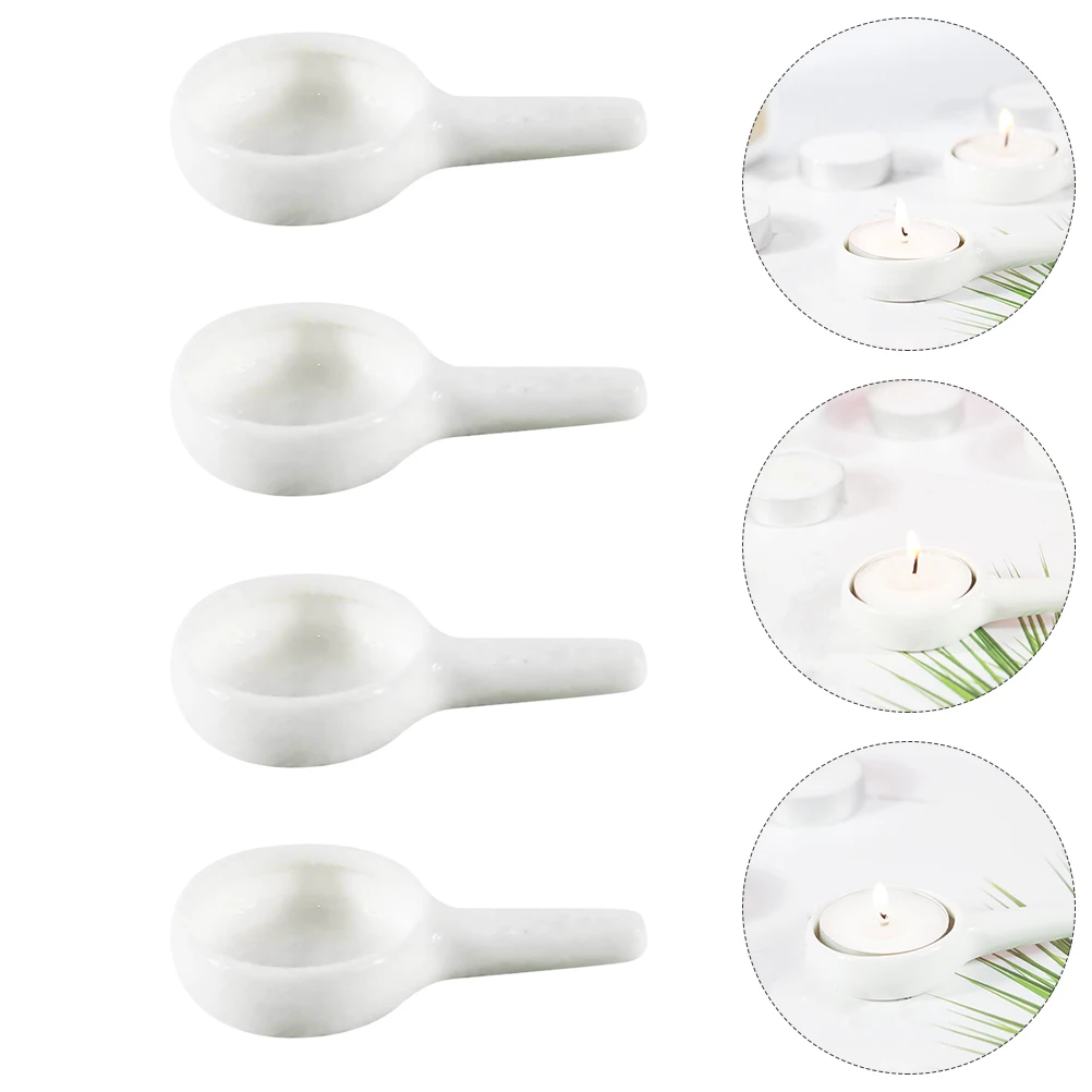 

10 Pcs Scoops Ceramic Tealight Holder Decorative Tray Candlesticks Holders Diffuser Dining Room Table Ceramics Trays for
