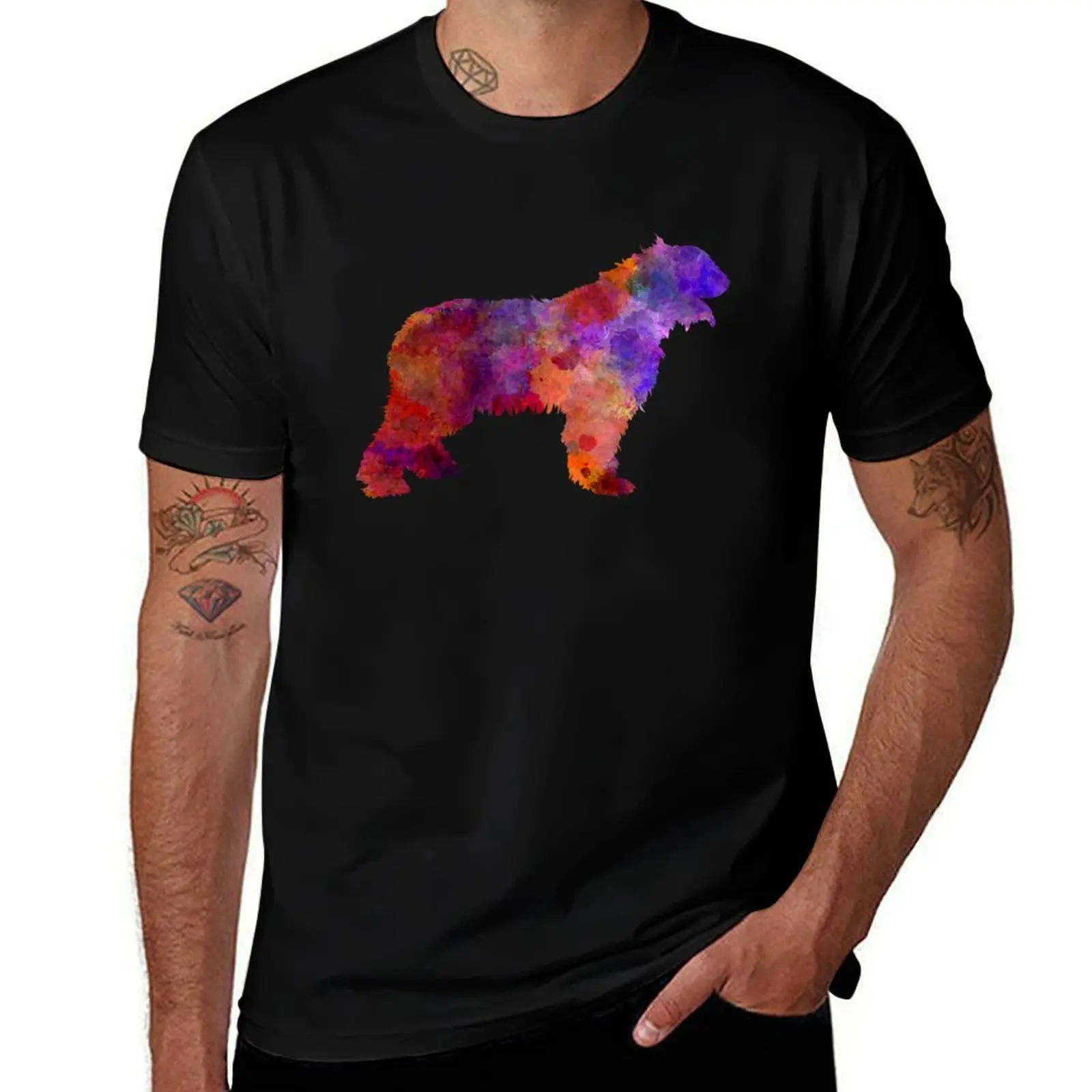 

Romanian Mioritic Shepherd Dog in watercolor T-Shirt graphic shirts vintage clothes Funny t-shirt mens t shirt graphic